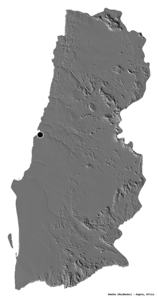 Forma Namibe Província Angola Com Sua Capital Isolada Sobre Fundo — Fotografia de Stock