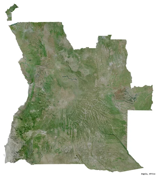 Shape Angola Its Capital Isolated White Background Satellite Imagery Rendering — Stock Photo, Image