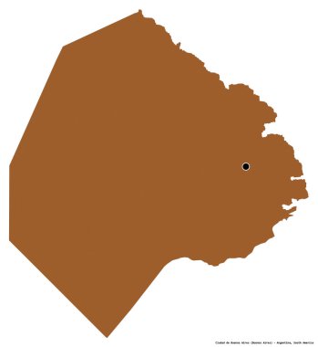 Ciudad de Buenos Aires, Arjantin federal bölgesi, başkenti beyaz arka planda izole edilmiştir. Desenli dokuların bileşimi. 3B görüntüleme