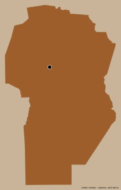 Arjantin 'in Cordoba eyaleti, başkenti katı renk arkaplanı ile izole edilmiştir. Desenli dokuların bileşimi. 3B görüntüleme