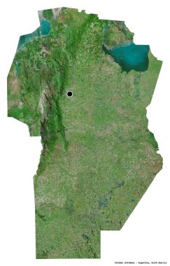Arjantin 'in başkenti beyaz arka planda izole edilmiş Cordoba şehri. Uydu görüntüleri. 3B görüntüleme