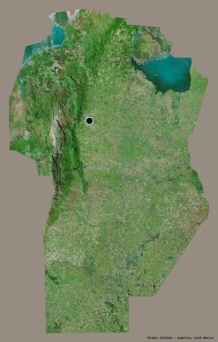 Arjantin 'in Cordoba eyaleti, başkenti katı renk arkaplanı ile izole edilmiştir. Uydu görüntüleri. 3B görüntüleme