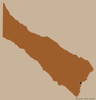 Arjantin 'in Formosa eyaleti, başkenti katı renk arkaplanı ile izole edilmiştir. Desenli dokuların bileşimi. 3B görüntüleme