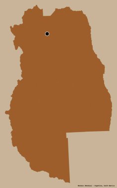 Arjantin 'in Mendoza eyaleti, başkenti katı renk arkaplanı ile izole edilmiştir. Desenli dokuların bileşimi. 3B görüntüleme