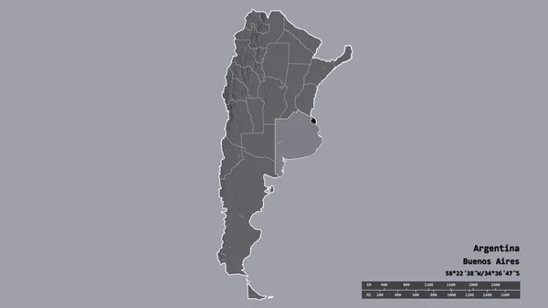 Спустошена Форма Аргентини Столицею Основним Регіональним Поділом Відокремленим Районом Буенос — стокове фото