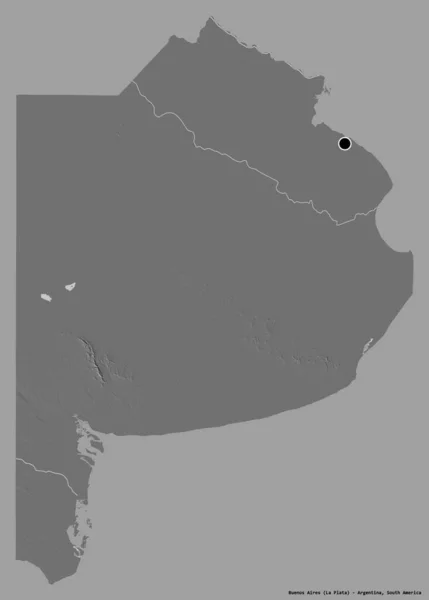 Forma Buenos Aires Província Argentina Com Sua Capital Isolada Fundo — Fotografia de Stock