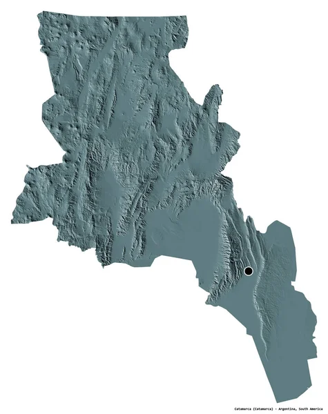 Forma Catamarca Província Argentina Com Sua Capital Isolada Fundo Branco — Fotografia de Stock