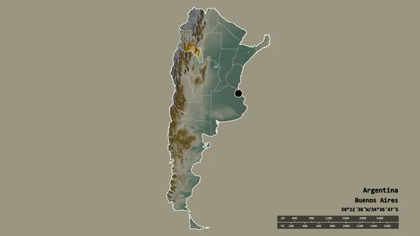 Argentína Kiszáradt Alakja Fővárosával Regionális Körzetével Különálló Catamarca Területtel Címkék — Stock Fotó
