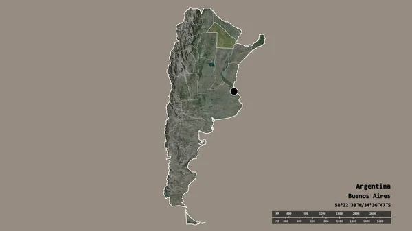 Argentína Kiszáradt Alakja Fővárosával Regionális Körzetével Szétválasztott Chacói Területtel Címkék — Stock Fotó