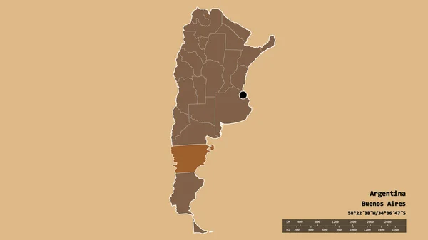 Спустошена Форма Аргентини Столицею Основним Регіональним Поділом Відокремленою Територією Чубут — стокове фото