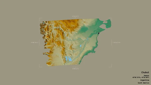 Gebied Van Chubut Provincie Argentinië Geïsoleerd Een Solide Achtergrond Een — Stockfoto