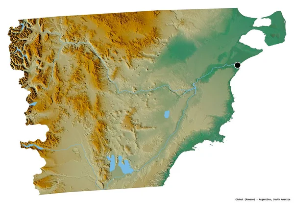 Form Von Chubut Provinz Von Argentinien Mit Seiner Hauptstadt Isoliert — Stockfoto