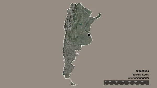 Argentína Kiszáradt Alakja Fővárossal Regionális Részleggel Ciudad Buenos Aires Térséggel — Stock Fotó
