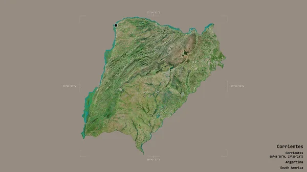 Area Corrientes Province Argentina Isolated Solid Background Georeferenced Bounding Box — Stock Photo, Image