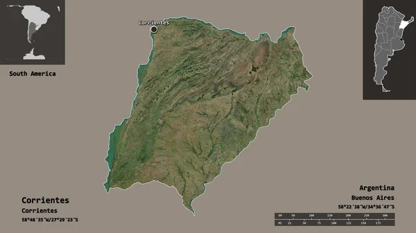 アルゼンチンの植民地とその首都の形 距離スケール プレビューおよびラベル 衛星画像 3Dレンダリング — ストック写真