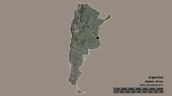 Forma Dessaturada Argentina Com Sua Capital Principal Divisão Regional Área — Fotografia de Stock