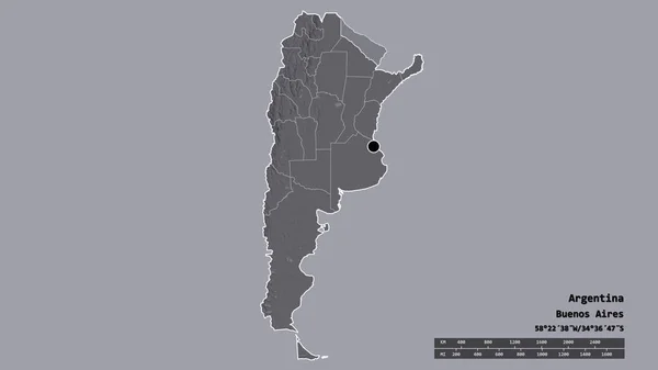 Опустошенный Облик Аргентины Столицей Основным Региональным Делением Отделенной Территорией Фора — стоковое фото