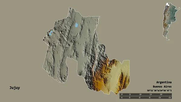 Forma Jujuy Provincia Dell Argentina Con Suo Capoluogo Isolato Uno — Foto Stock