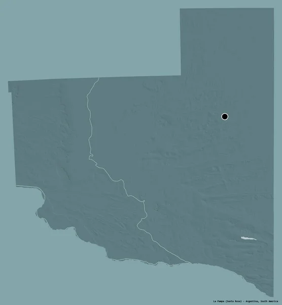 Forma Pampa Província Argentina Com Sua Capital Isolada Fundo Cor — Fotografia de Stock