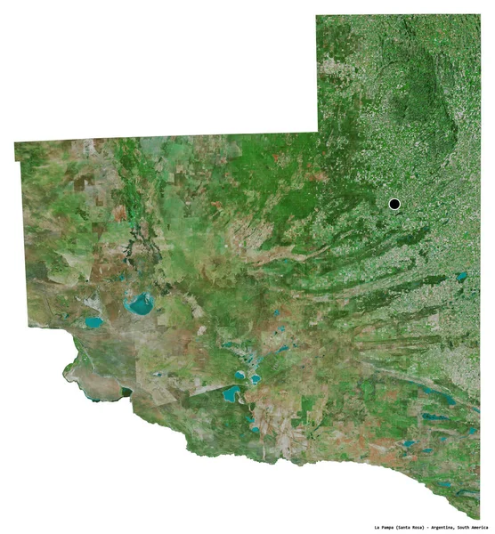 Forma Pampa Provincia Argentina Con Capital Aislada Sobre Fondo Blanco —  Fotos de Stock