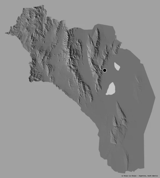 Form Rioja Provinsen Argentina Med Sin Huvudstad Isolerad Solid Färg — Stockfoto