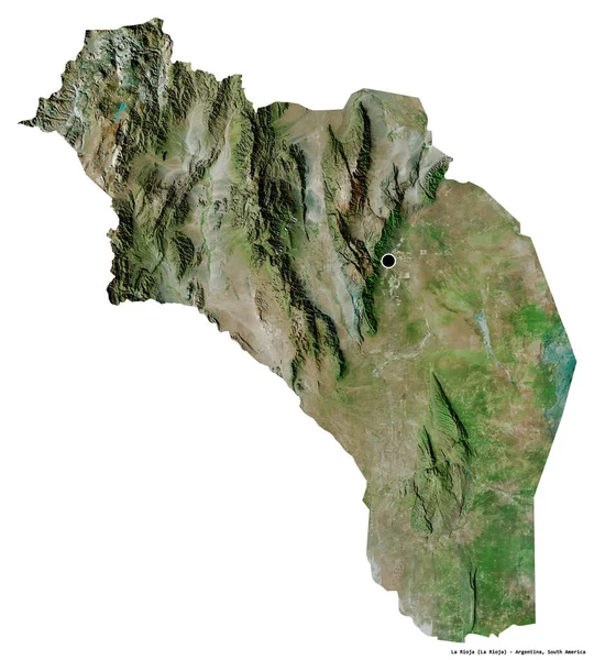 Shape Rioja Province Argentina Its Capital Isolated White Background Satellite — Stock Photo, Image