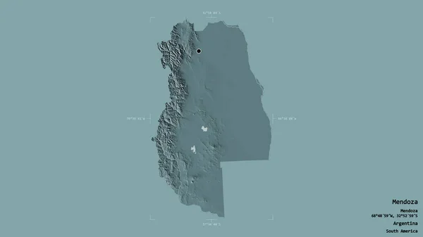 Zona Mendoza Provincia Argentina Aislada Sobre Fondo Sólido Una Caja —  Fotos de Stock