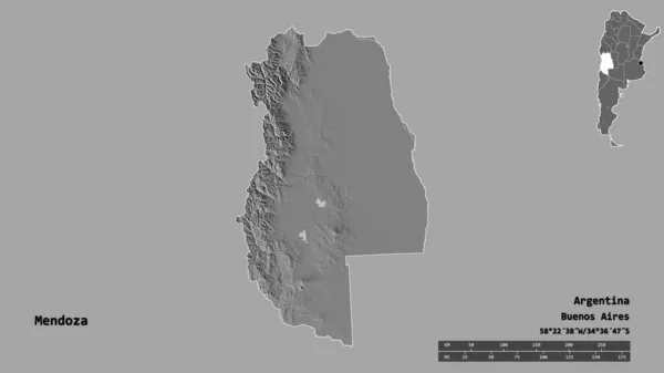 Σχήμα Mendoza Επαρχία Της Αργεντινής Κεφάλαιό Της Απομονωμένο Στέρεο Υπόβαθρο — Φωτογραφία Αρχείου