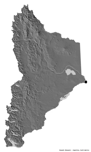 Forma Neuquén Provincia Argentina Con Capital Aislada Sobre Fondo Blanco — Foto de Stock