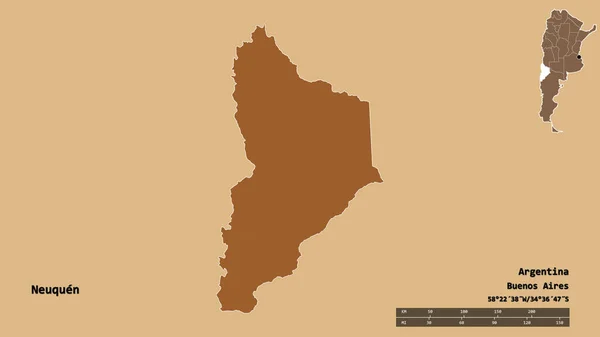 Forma Neuquén Provincia Argentina Con Capital Aislada Sobre Fondo Sólido —  Fotos de Stock