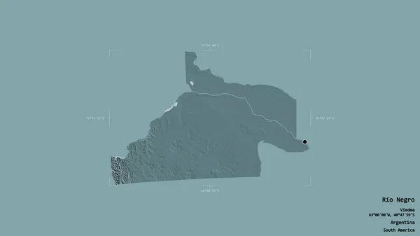 Oblast Rio Negro Provincie Argentina Izolovaná Pevném Pozadí Georeferencované Hraniční — Stock fotografie