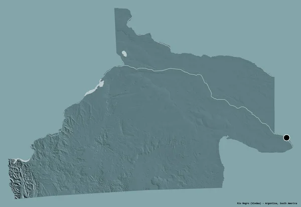 Bentuk Rio Negro Provinsi Argentina Dengan Ibukotanya Terisolasi Dengan Latar — Stok Foto