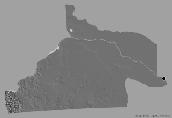 Forma Río Negro Provincia Argentina Con Capital Aislada Sobre Fondo —  Fotos de Stock