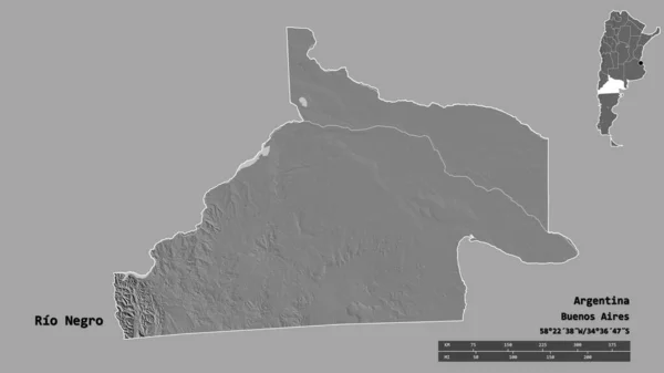 Σχήμα Του Ρίο Νέγκρο Επαρχία Της Αργεντινής Κεφάλαιό Της Απομονωμένο — Φωτογραφία Αρχείου