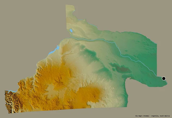 Form Rio Negro Provinsen Argentina Med Sin Huvudstad Isolerad Solid — Stockfoto