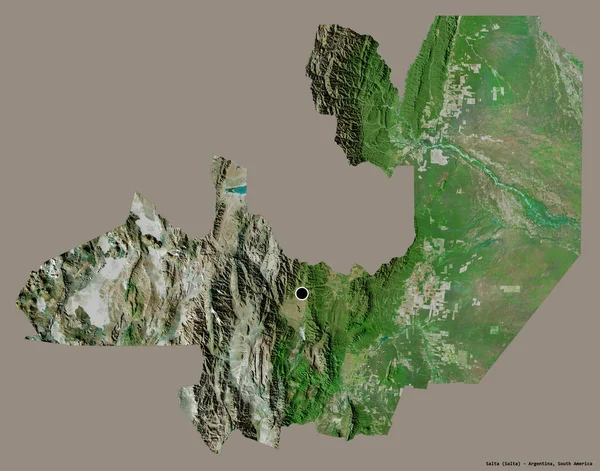 Alakja Salta Argentína Tartomány Főváros Elszigetelt Szilárd Színű Háttér Műholdas — Stock Fotó