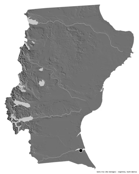 Forma Santa Cruz Provincia Argentina Con Capital Aislada Sobre Fondo — Foto de Stock