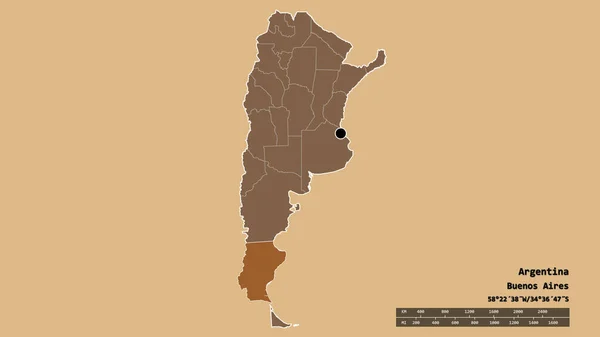 Ослабленный Облик Аргентины Столицей Основным Региональным Делением Отделенной Областью Санта — стоковое фото
