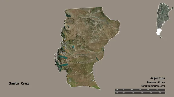 Forma Santa Cruz Provincia Argentina Con Capital Aislada Sobre Fondo — Foto de Stock