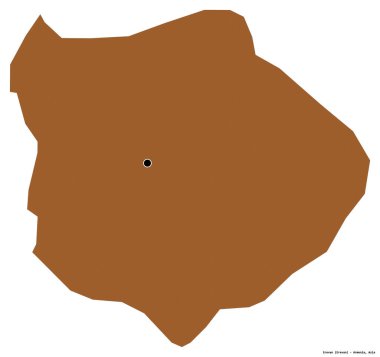 Beyaz arka planda başkenti izole edilmiş Ermenistan kenti Erevan 'ın şekli. Desenli dokuların bileşimi. 3B görüntüleme