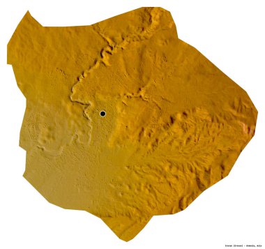 Beyaz arka planda başkenti izole edilmiş Ermenistan kenti Erevan 'ın şekli. Topografik yardım haritası. 3B görüntüleme