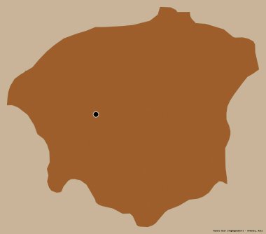 Ermenistan 'ın başkenti sağlam bir renk arkaplanına sahip olan Vayots Dzor' un şekli. Desenli dokuların bileşimi. 3B görüntüleme