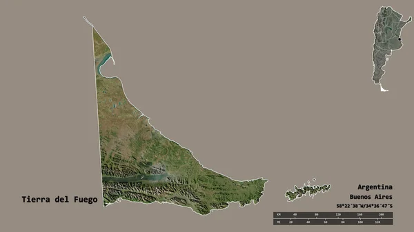 Forma Tierra Del Fuego Territorio Nacional Argentina Con Capital Aislada — Foto de Stock