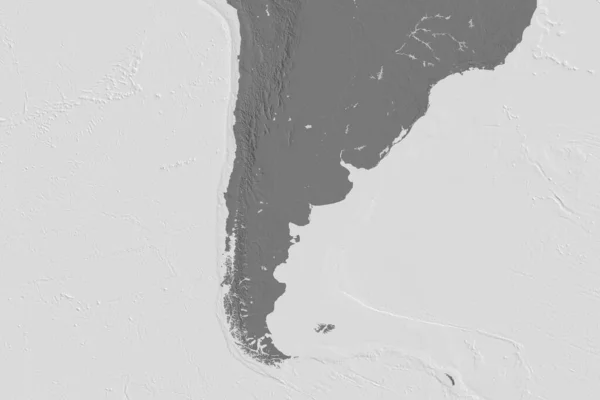 Extended Area Argentina Bilevel Elevation Map Rendering — Stock Photo, Image