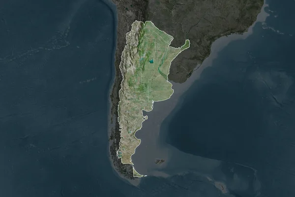 Forma Argentina Separada Por Desaturación Áreas Vecinas Fronteras Imágenes Satélite — Foto de Stock