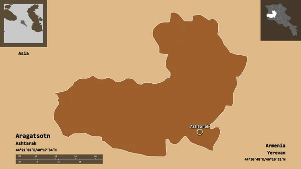 Форма Арагацотна Провинция Армения Столица Шкала Расстояний Предварительные Просмотры Метки — стоковое фото