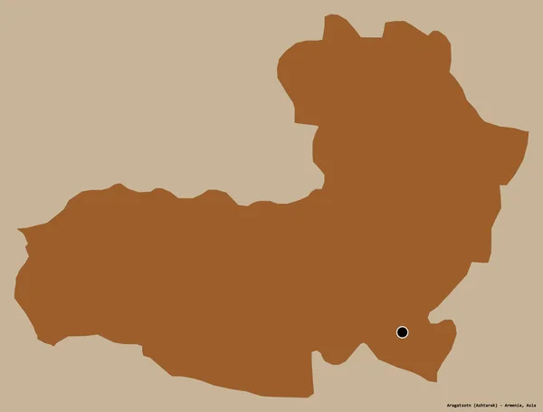 アルメニアのアラガトン州の形で その首都はしっかりとした色の背景に隔離されています パターン化されたテクスチャの構成 3Dレンダリング — ストック写真