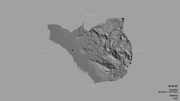 Gebied Van Ararat Provincie Armenië Geïsoleerd Een Solide Achtergrond Een — Stockfoto