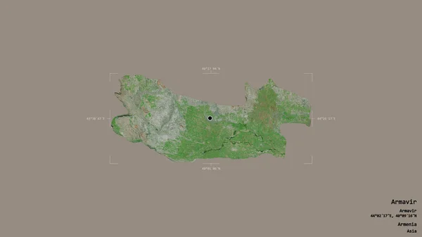 Området Armavir Provinsen Armenien Isolerat Solid Bakgrund Georefererad Avgränsningsbox Etiketter — Stockfoto