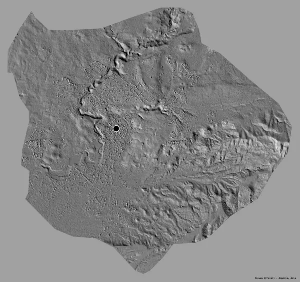 Forma Erevan Ciudad Armenia Con Capital Aislada Sobre Fondo Color — Foto de Stock